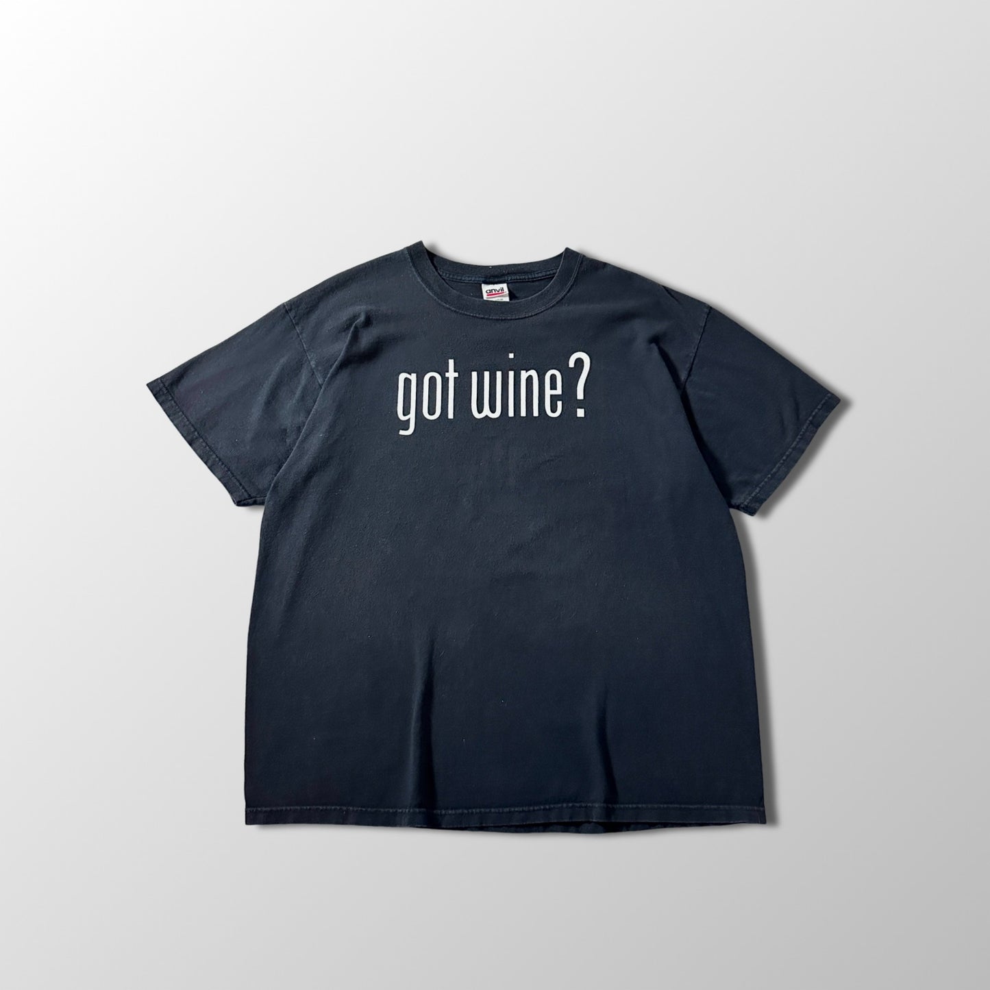 got wine?” Black Graphic T-Shirt / 100% Cotton / Size XL