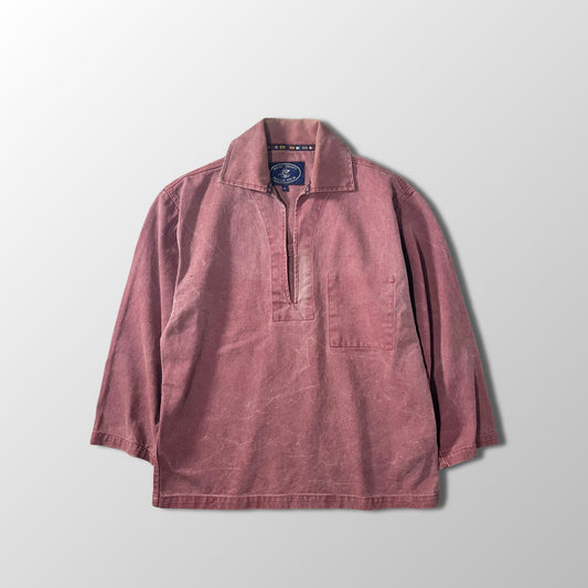Fisherman's smock Pullover Shirt / Size M / Faded Dusty Rose