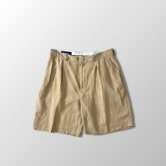 Ralph Lauren Beige Linen Silk Pleated Shorts Size 34　POLO GOLF
