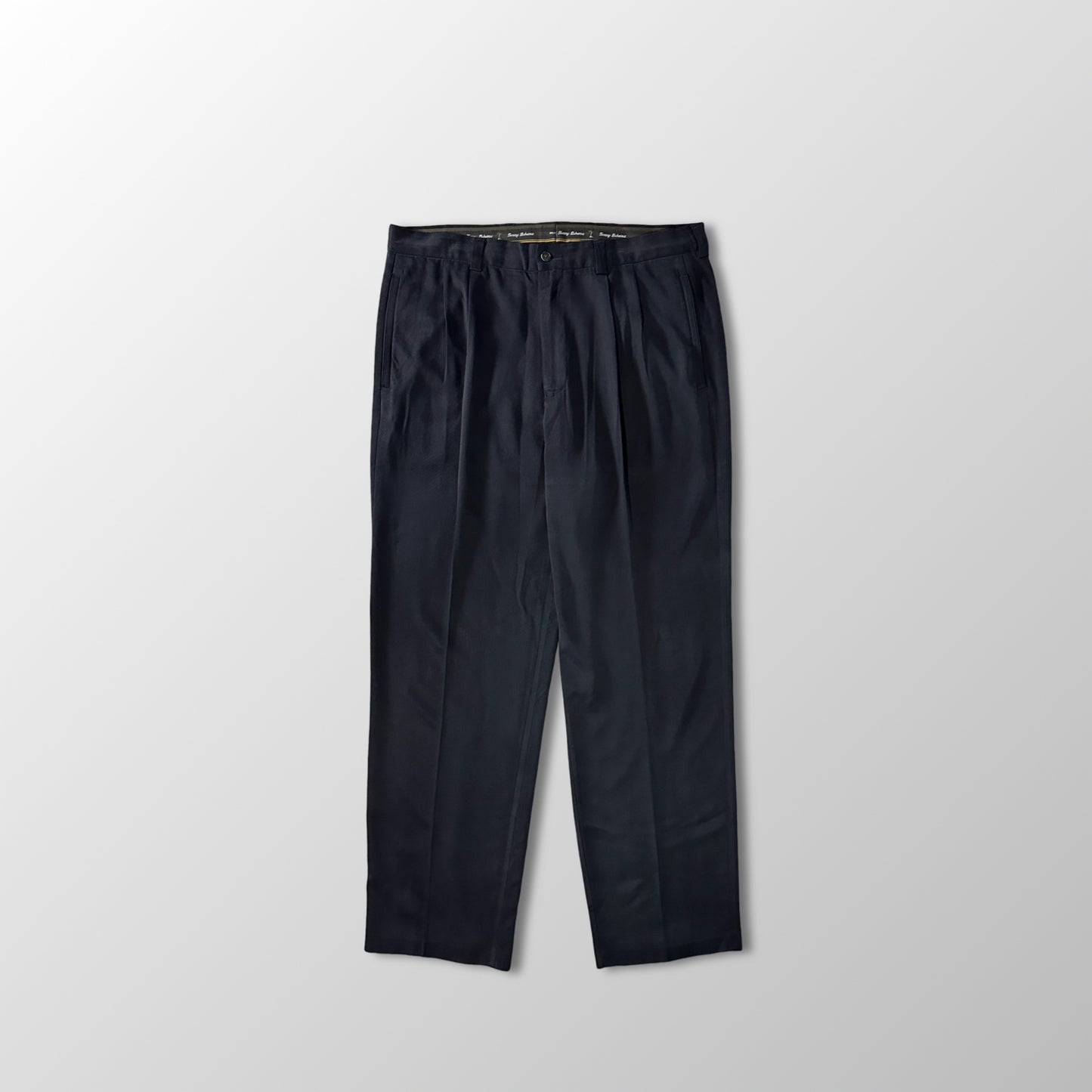 Black 100% Silk Pleated Relax Pants 35×30 Tommy Bahama