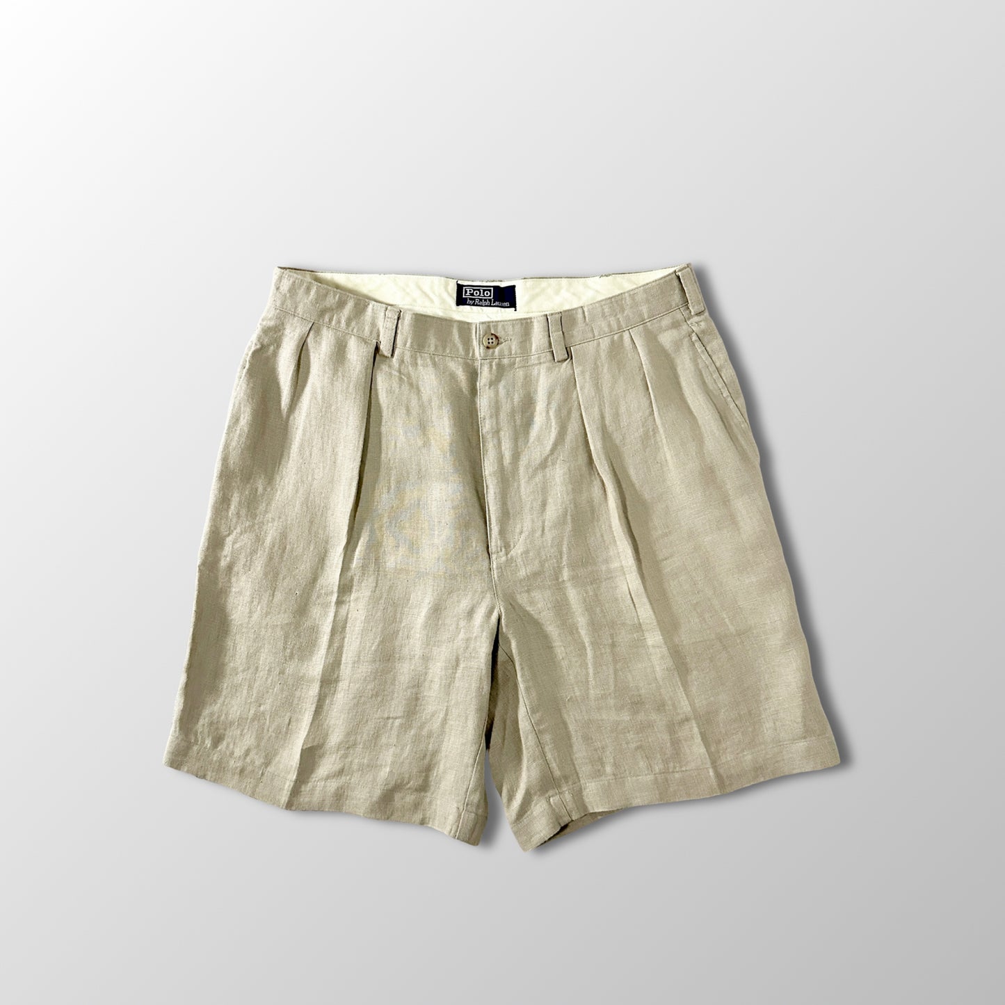Polo by Ralph Lauren 100% Linen Beige Tyler Shorts Size 36