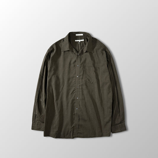 100% Rayon Grid Check Shirt Brown Size XL Perry Ellis Portfolio
