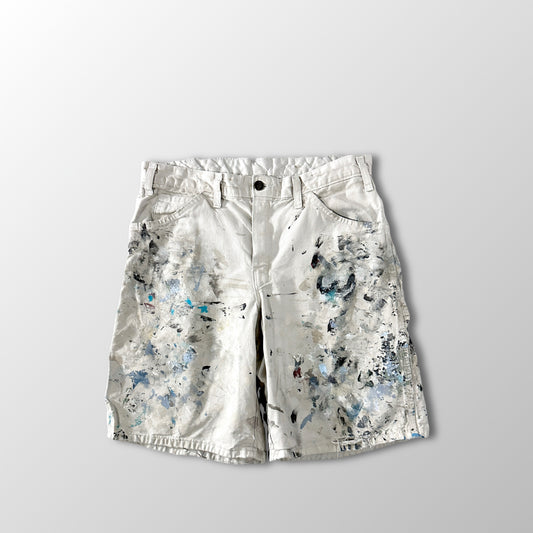Dickies Paint Splatter Painter Shorts Natural White