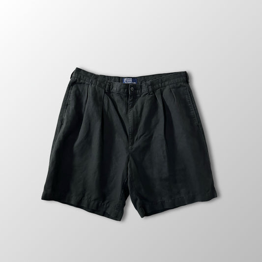 Polo by Ralph Lauren Linen Cotton Pleated Shorts Black Size 38