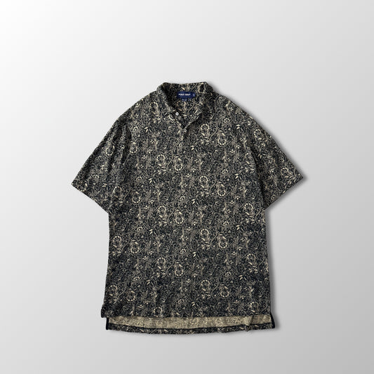 Polo Golf Ralph Lauren Cotton Linen Paisley Short Sleeve Shirt Black Beige XL