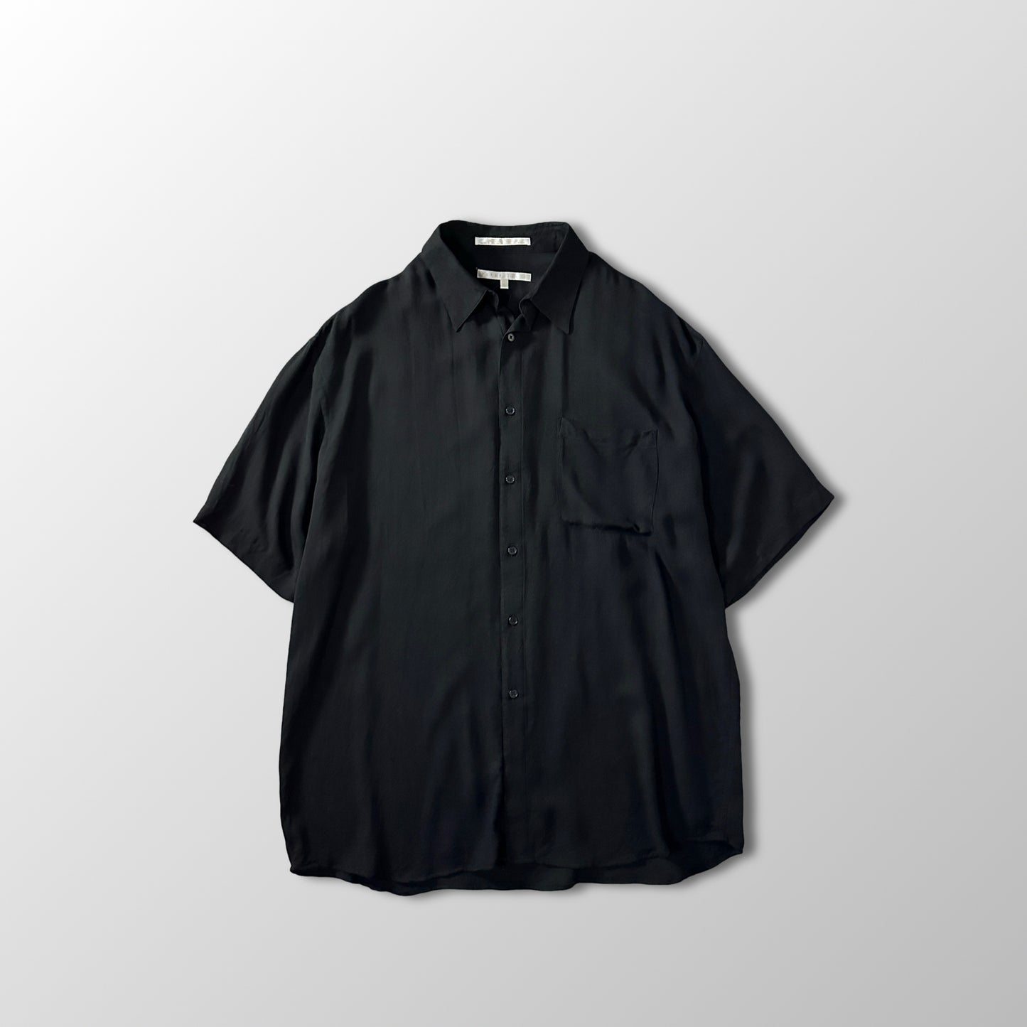 Perry Ellis Silk Short Sleeve Shirt Black L