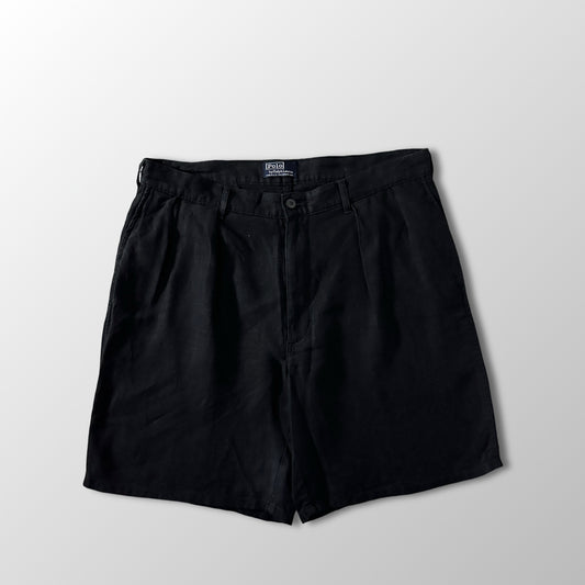Polo Ralph Lauren 100% Linen Black Pleated Shorts W36