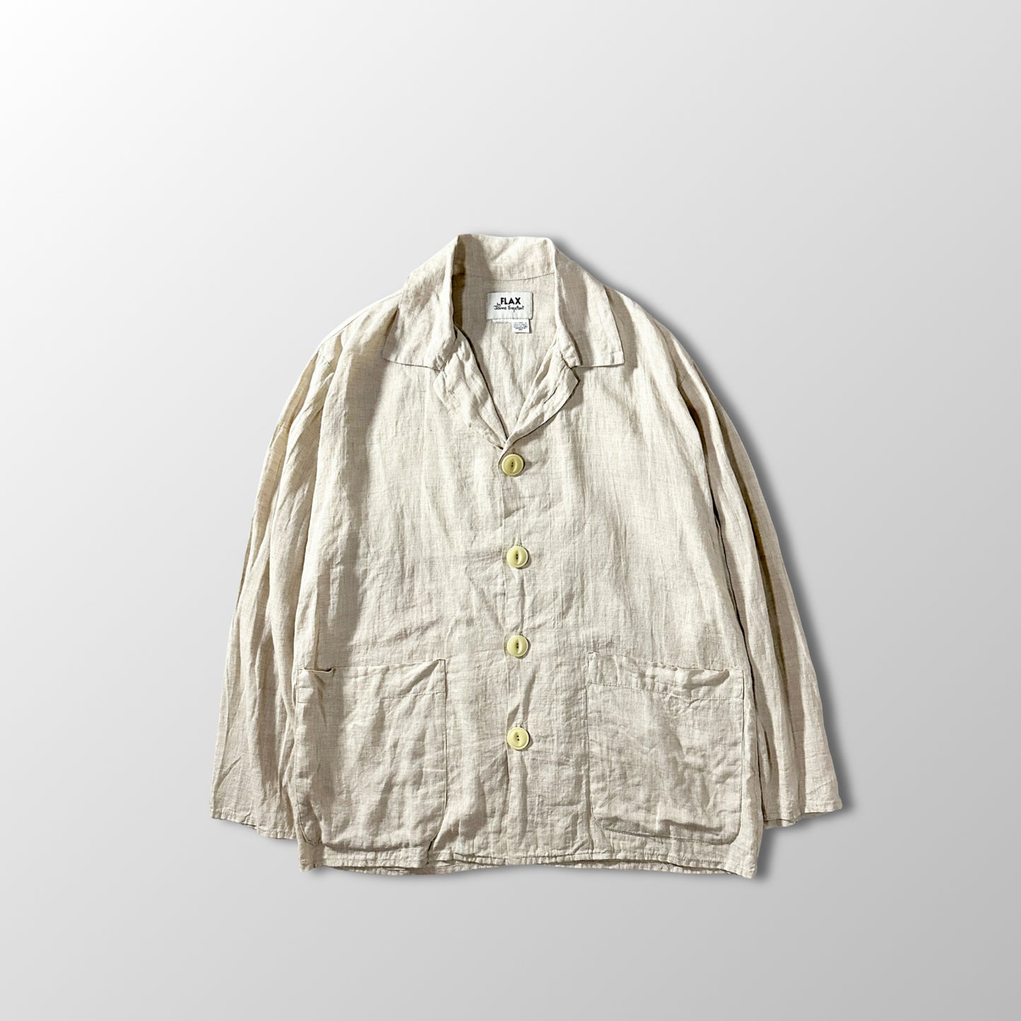 FLAX  Natural Linen Jacket Beige Size M