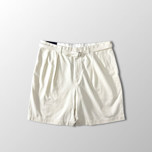 Silk Cotton White Pleated Shorts Size 38　Polo Golf Ralph Lauren