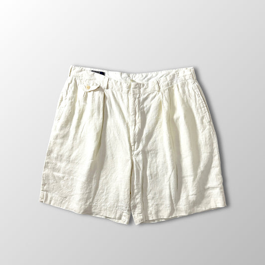 Polo by Ralph Lauren Cream White Linen Pleated Shorts W36