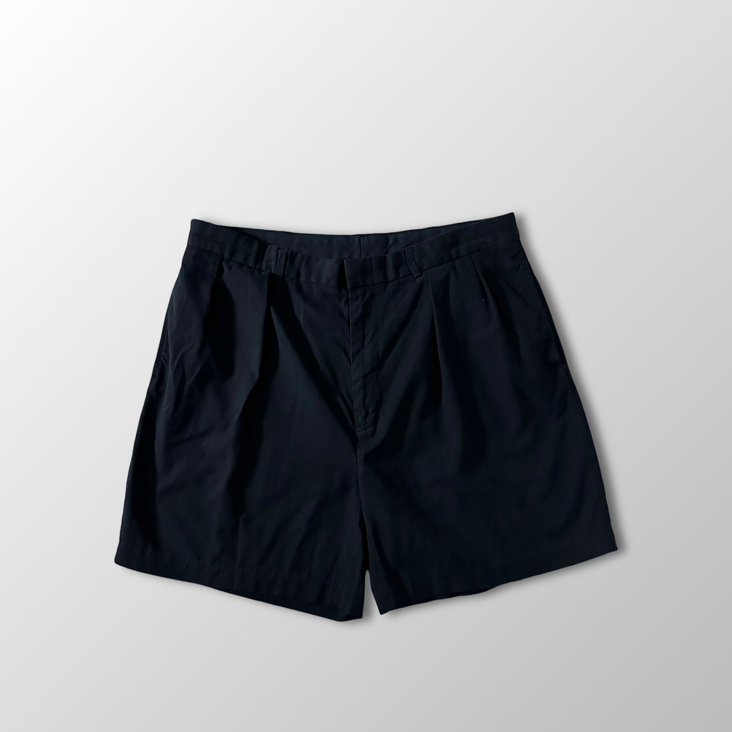 Polo by Ralph Lauren Black Silk Cotton Pleated Shorts W38