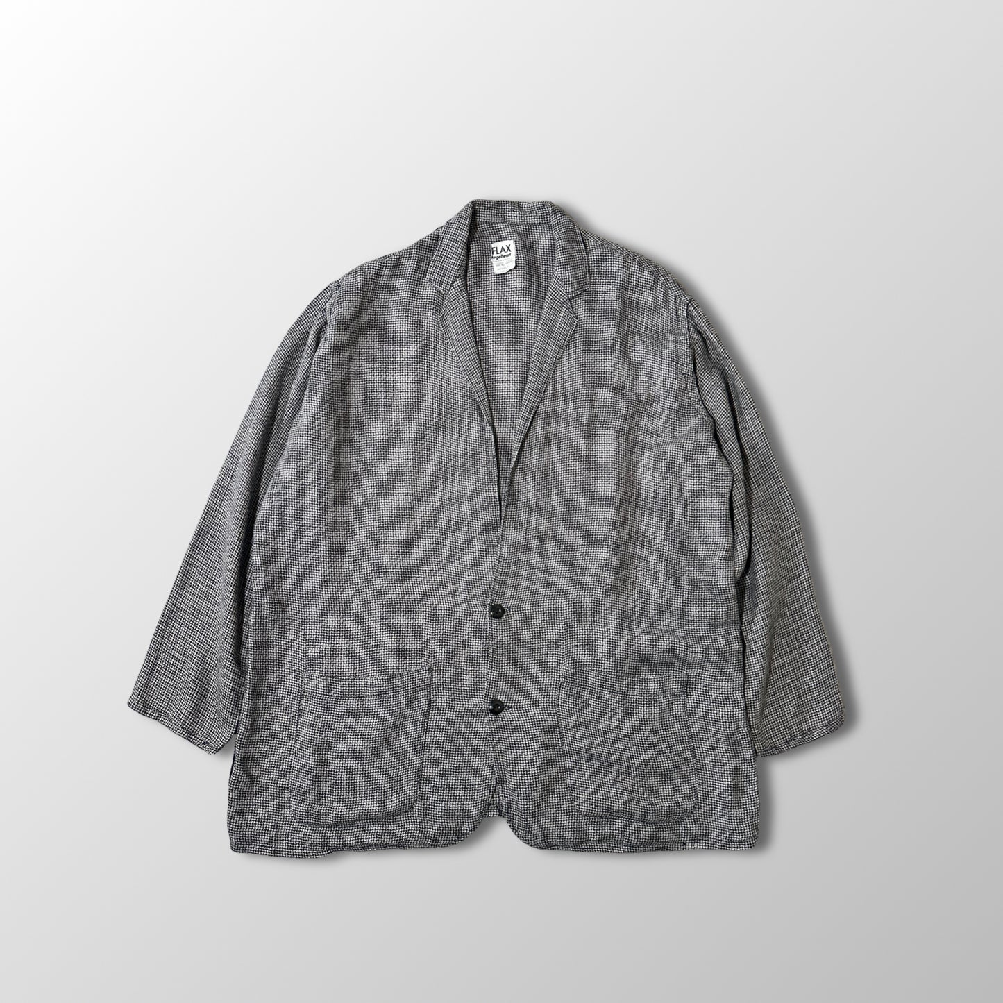 FLAX  Linen  Jacket Medium Black White Gray