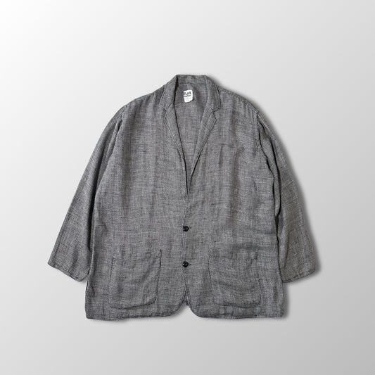 FLAX  Linen  Jacket Medium Black White Gray