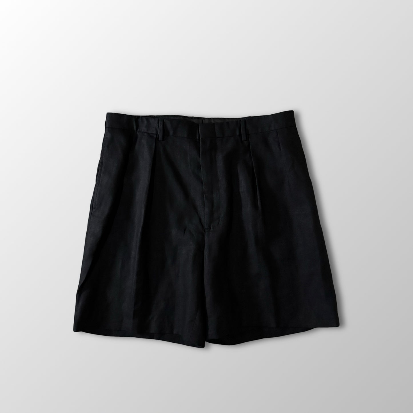 Polo by Ralph Lauren 100% Linen Pleated Shorts 36 Black