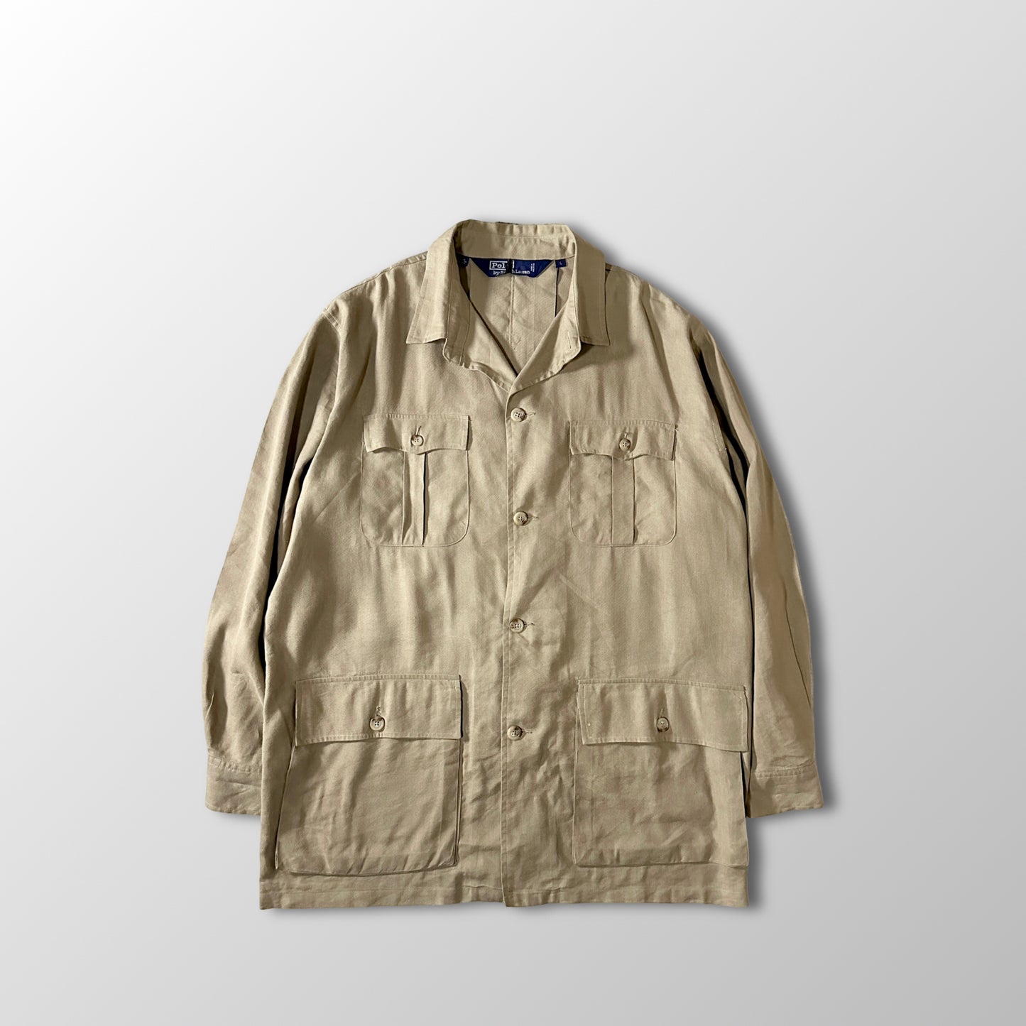 Polo Ralph Lauren Silk Linen Beige Safari Jacket L