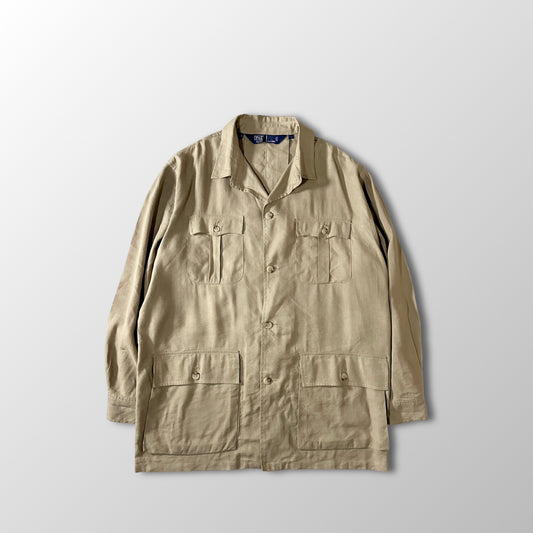 Polo Ralph Lauren Silk Linen Beige Safari Jacket L