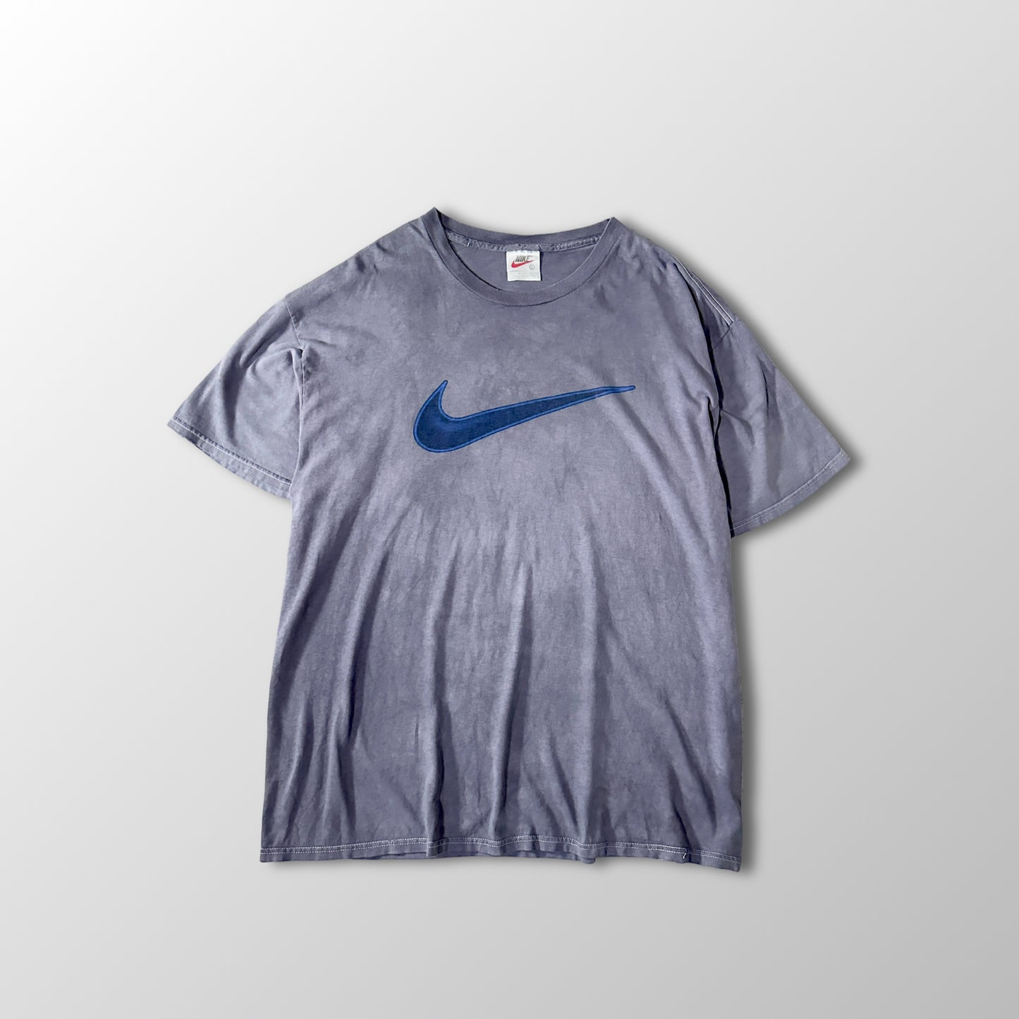 NIKE Big Swoosh Cotton T-Shirt L Fade Gray