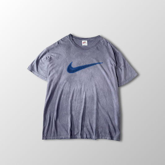 NIKE Big Swoosh Cotton T-Shirt L Fade Gray