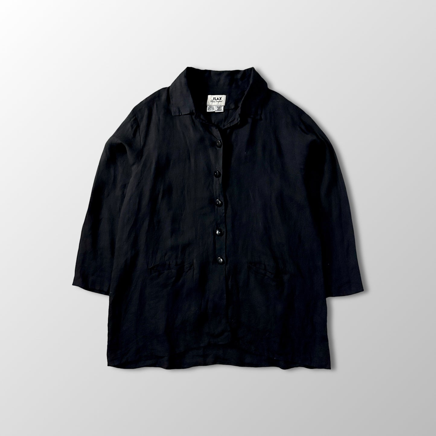 FLAX  Linen Black Shirt Jacket Medium