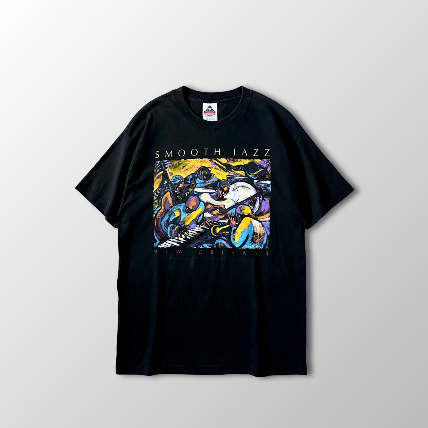 Smooth Jazz New Orleans Art Graphic T-Shirt L Black MARGARET SLADE KELLEY