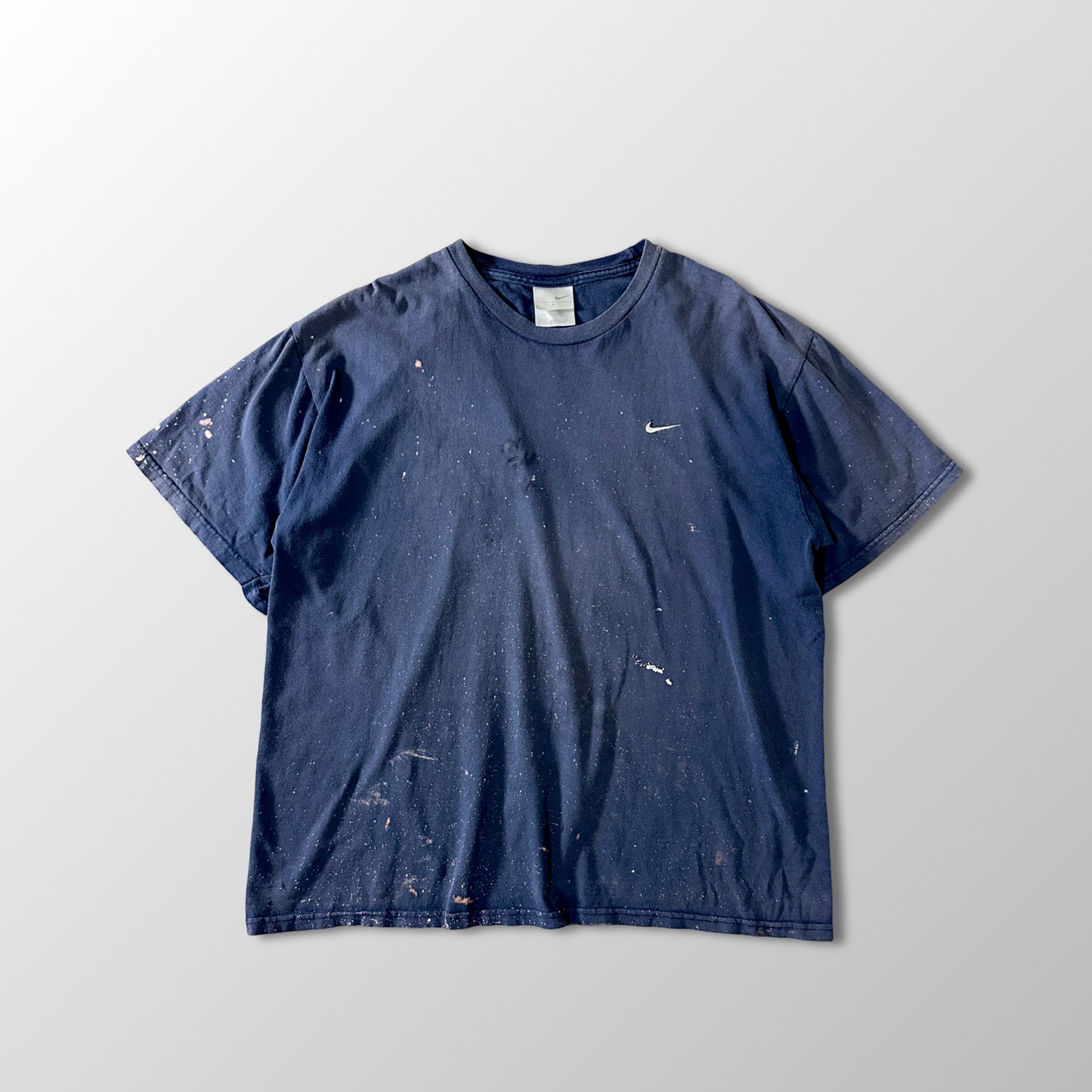 Nike Mini Swoosh Navy Paint Splatter T-Shirt L Cotton