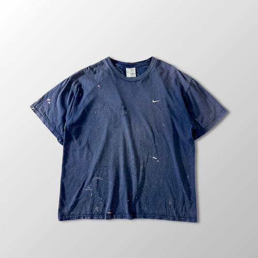 Nike Mini Swoosh Navy Paint Splatter T-Shirt L Cotton