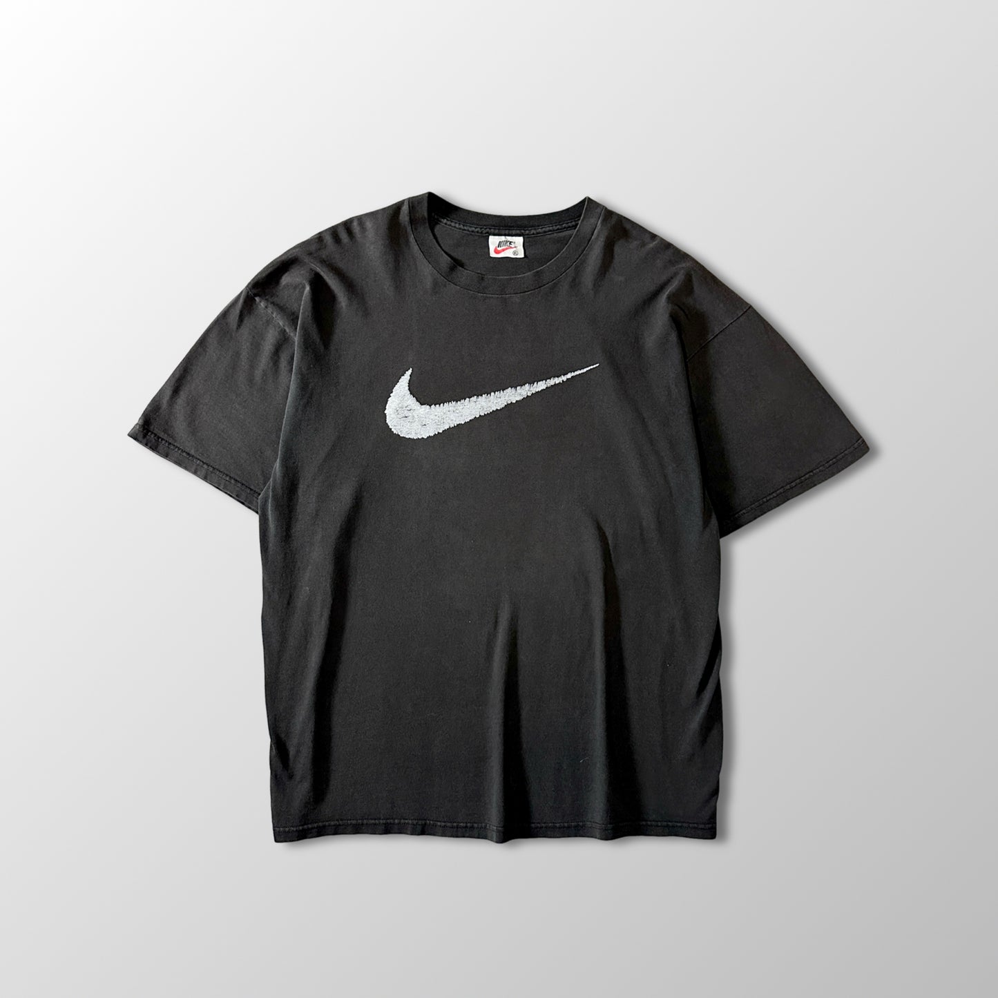 Nike Cotton Center Swoosh T-Shirt XL Black Silver
