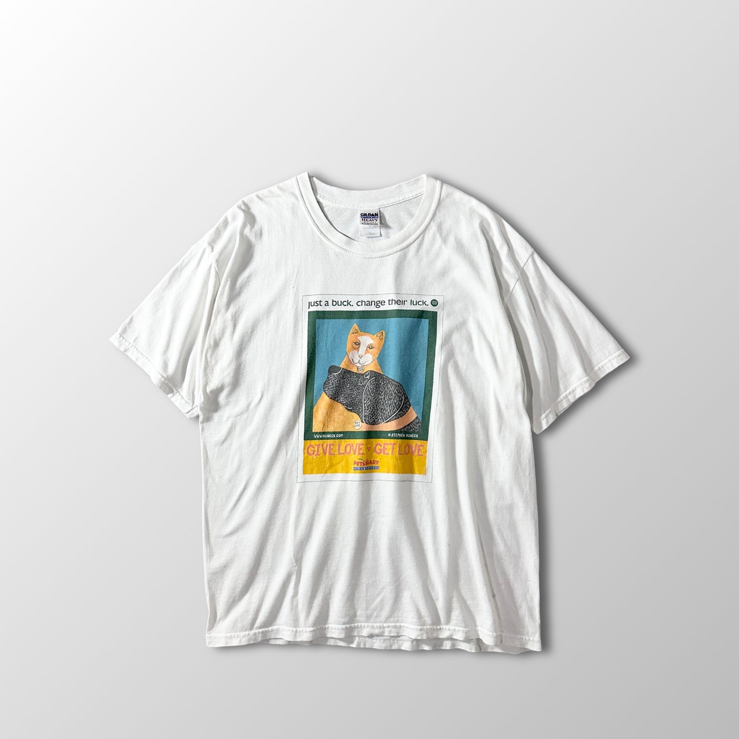 Cat Dog Graphic White Stephen Huneck PetSmart  T-Shirt XL