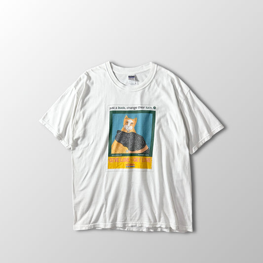 Cat Dog Graphic White Stephen Huneck PetSmart  T-Shirt XL