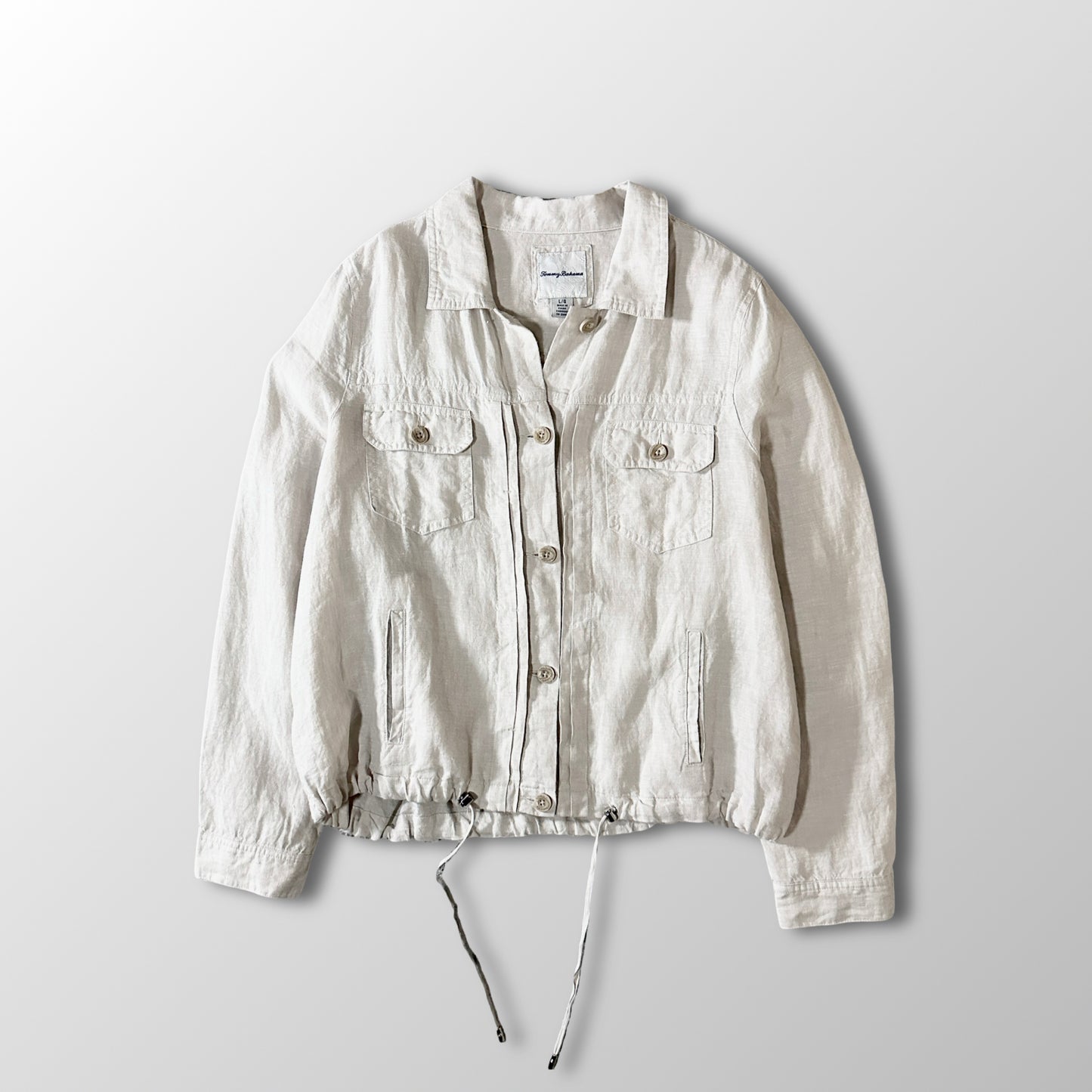 Linen Drawstring Jacket L/G Natural
