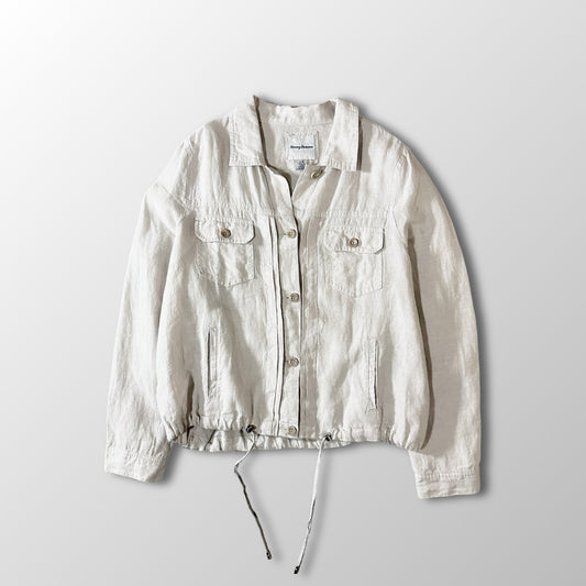 Linen Drawstring Jacket L/G Natural