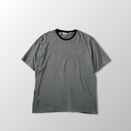Combed Cotton Patterned T-Shirt Large Black Gray