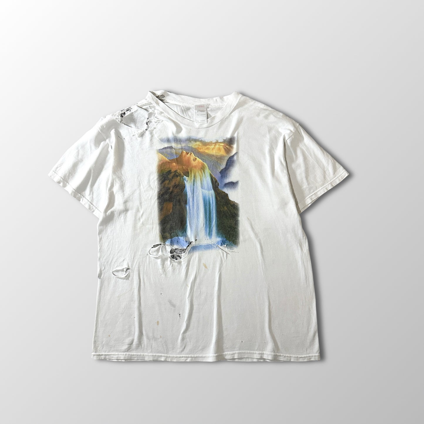 Waterfall Graphic T-Shirt XL White