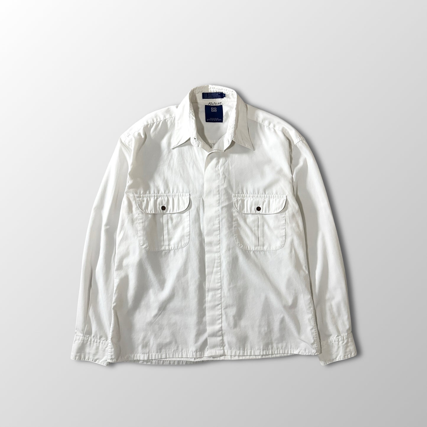 GIVENCHY Cotton Blend Long Sleeve Shirt M Ivory