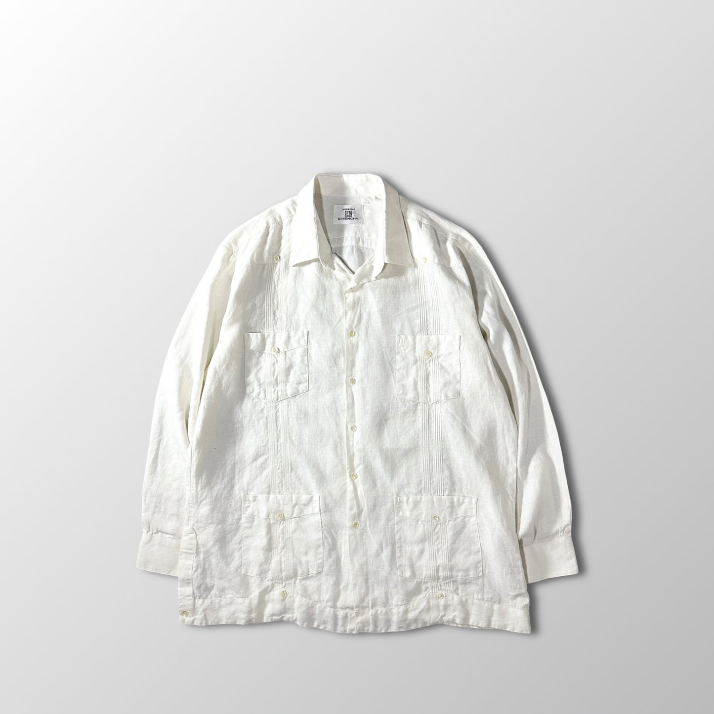 Givenchy  Linen Guayabera Shirt White Large Fit