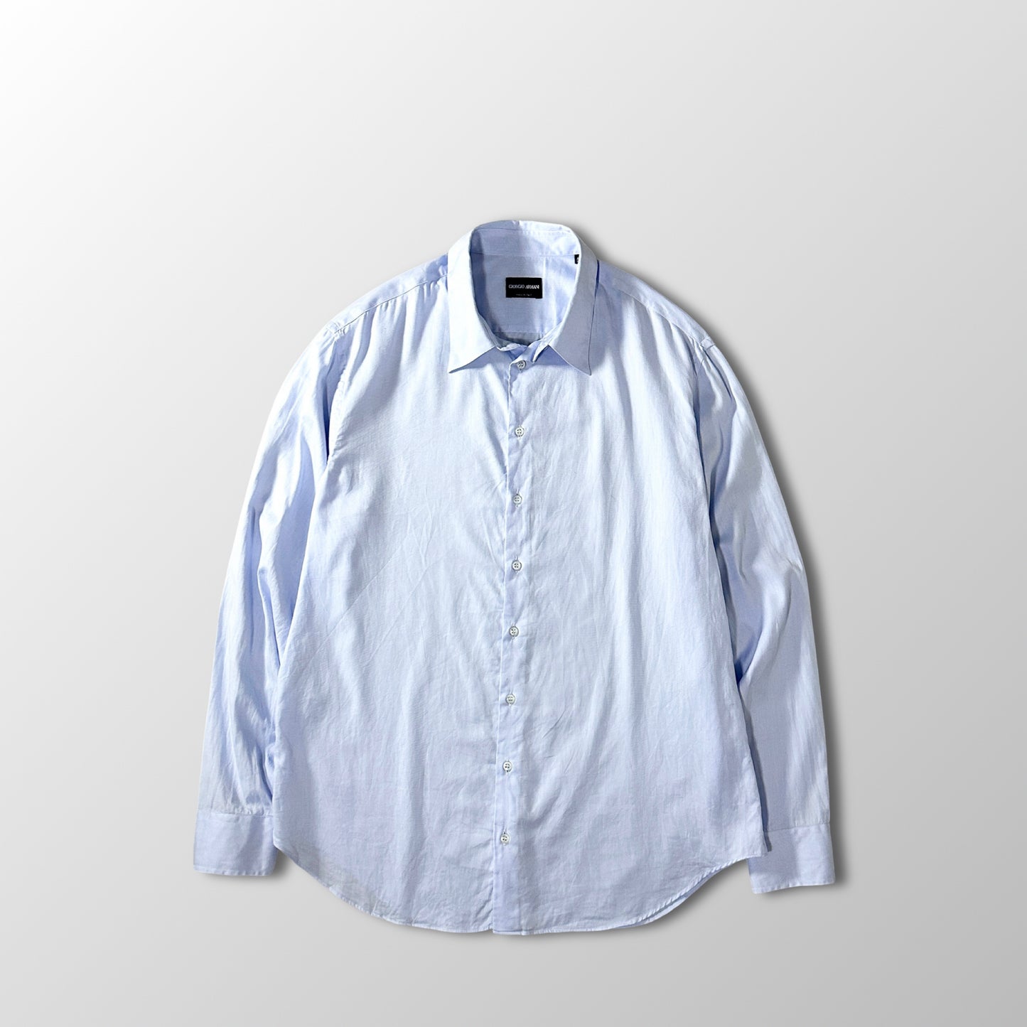 Giorgio Armani Cotton Shirt Light Blue Size 42 Made in Italy