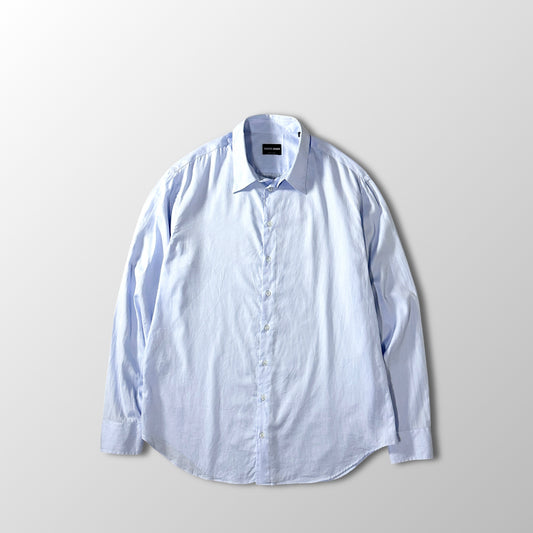Giorgio Armani Cotton Shirt Light Blue Size 42 Made in Italy