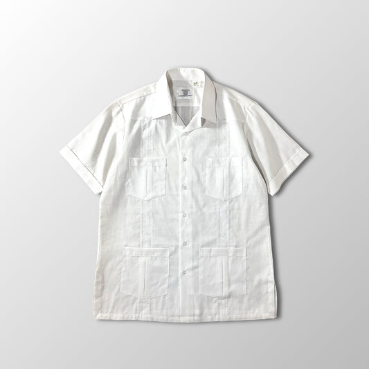Givenchy White Ramie Blend Short Sleeve Guayabera Shirt M