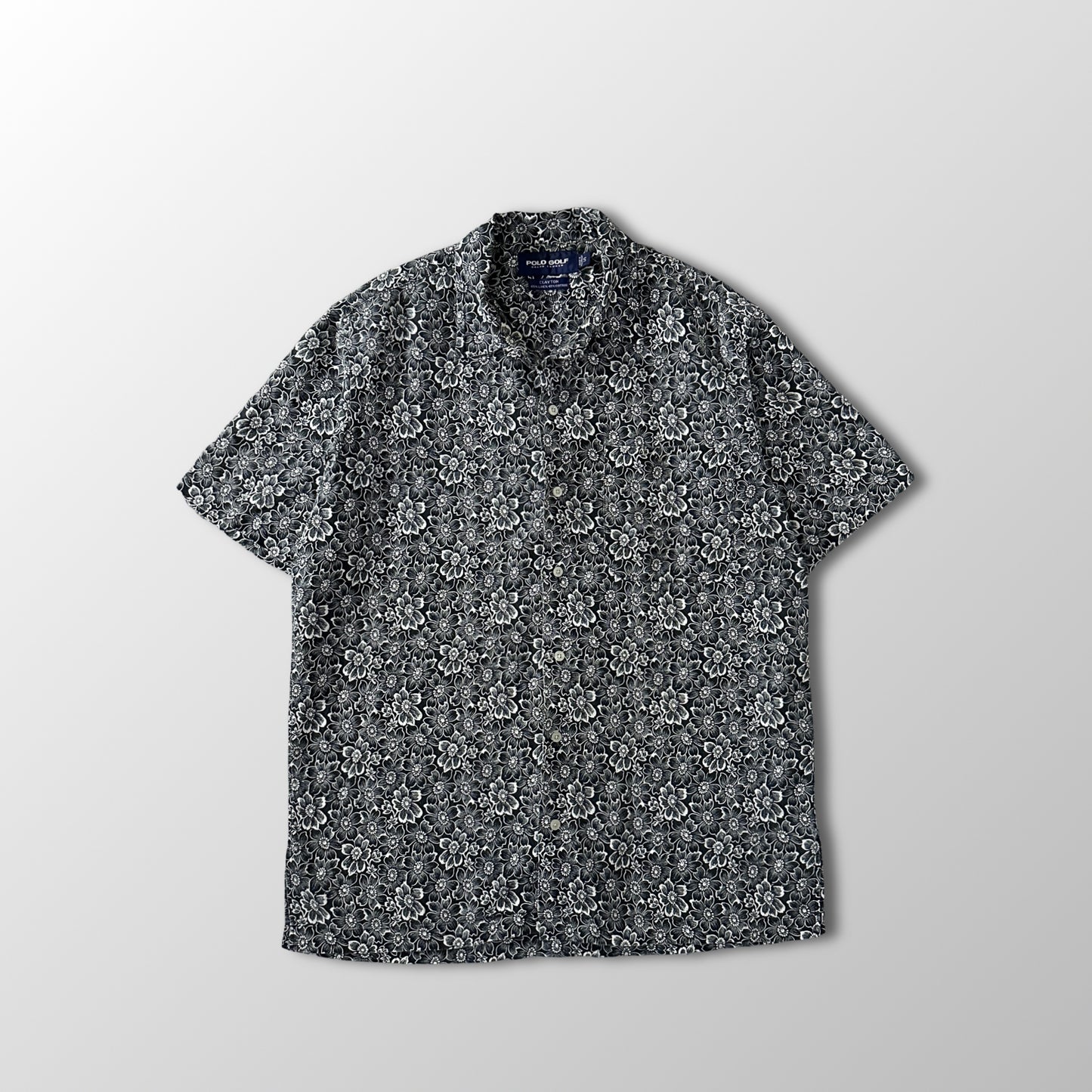 Ralph Lauren Clayton Linen Cotton Floral Shirt S Black White