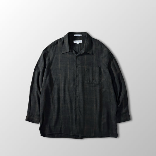 Perry Ellis Portfolio Cotton Rayon Check Shirt 2X Big Black