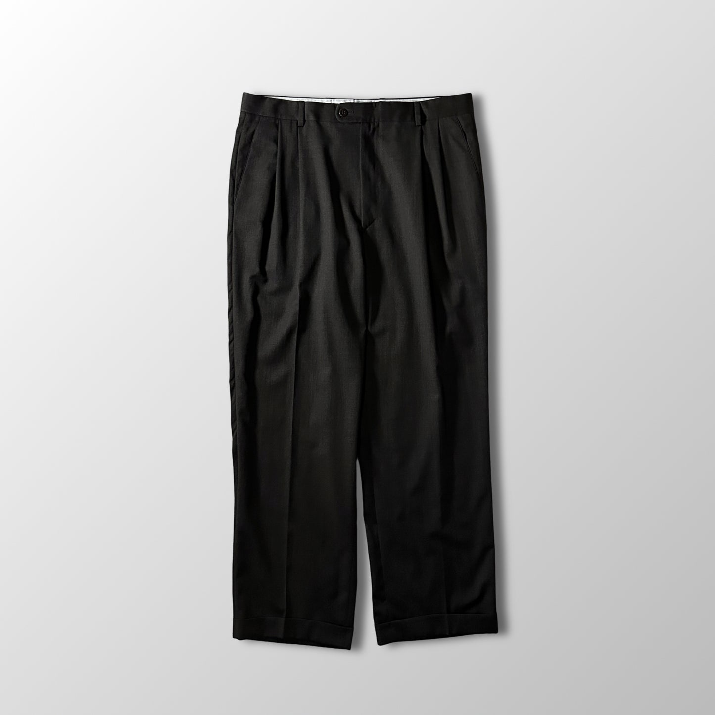 Zanella Dark Brown Wool Pleated Trousers Size 36