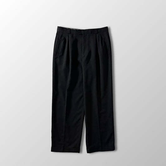 Zanella Virgin Wool Pleated Trousers 34 Black Made in Italy