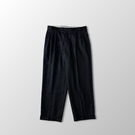 Zanella Wool Pleated Trousers 34 Black Made in Italy