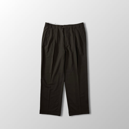 Zanella Dark Brown Wool Pleated Trousers Size 35