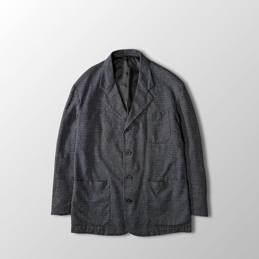 Viscose Linen Tweed Jacket 48 Gray Made in France