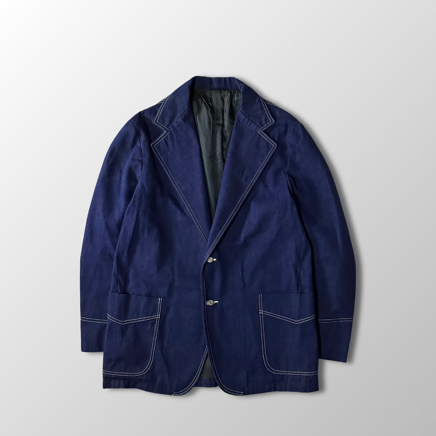 Montgomery Ward Navy Contrast Stitch Blazer Jacket Size 42
