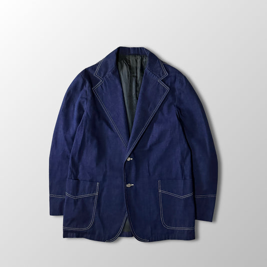 Montgomery Ward Navy Contrast Stitch Blazer Jacket Size 42