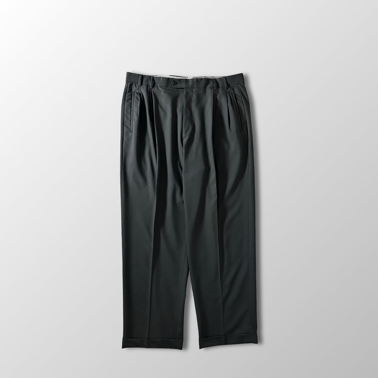 Zanella Charcoal Gray Wool Pleated Trousers Size 36