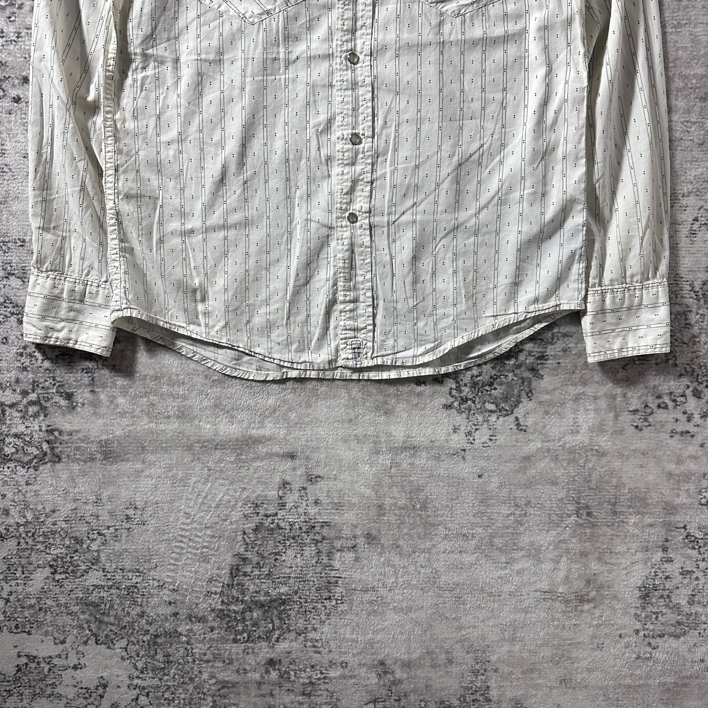Western Shirt Polo Jeans Company Cotton White Dotted Stripe  – S
