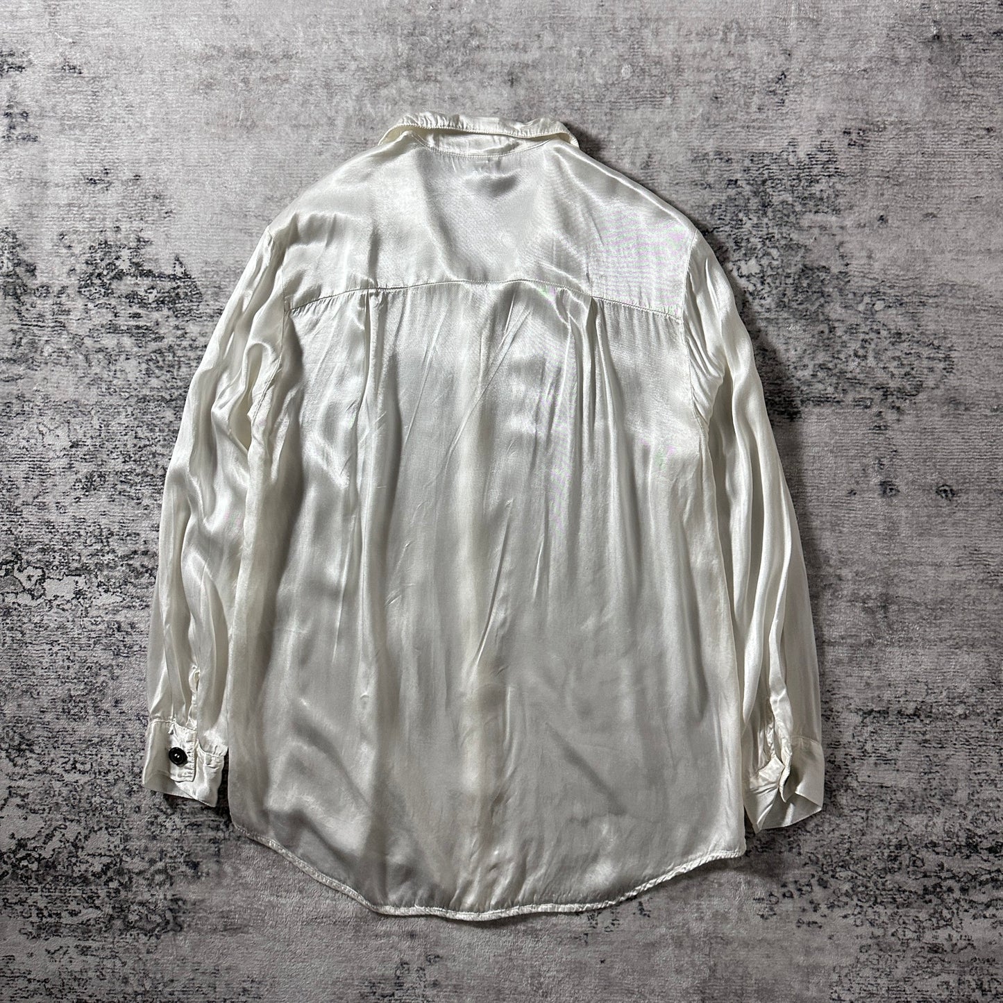 CP SHADES Rayon Long Sleeve Shirt Jacket – M – Ivory – Solid
